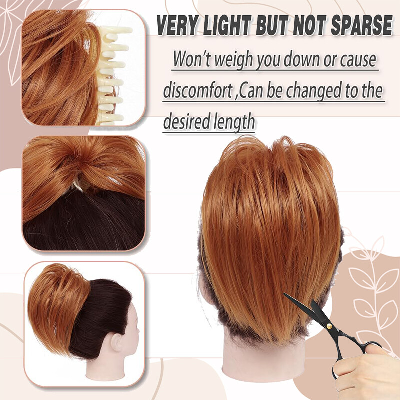 Bendable Short Ponytail Extensions High Fluffy Bun Curly Hairpiece Pony Tail GBP