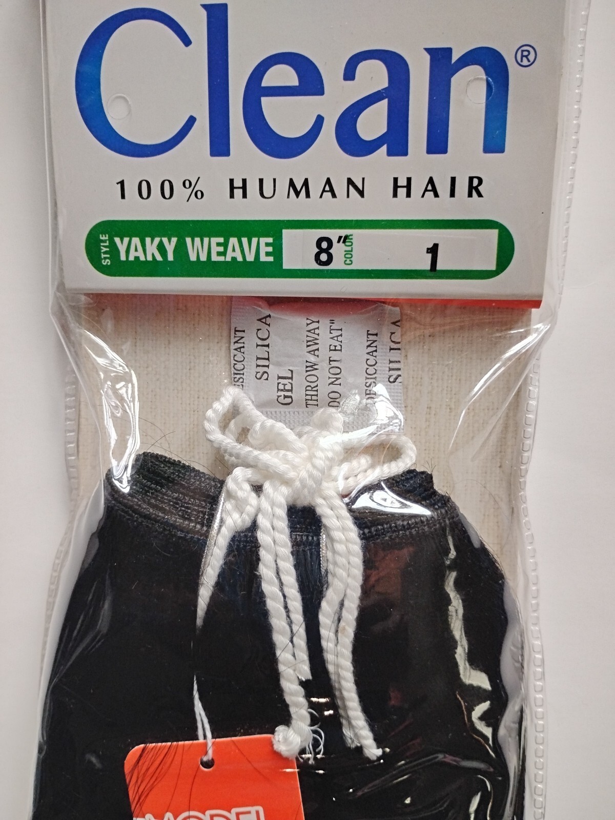 2 Packs MODEL MODEL Clean 100% Human Hair Weave Extension Yaky washed _8″_#1
