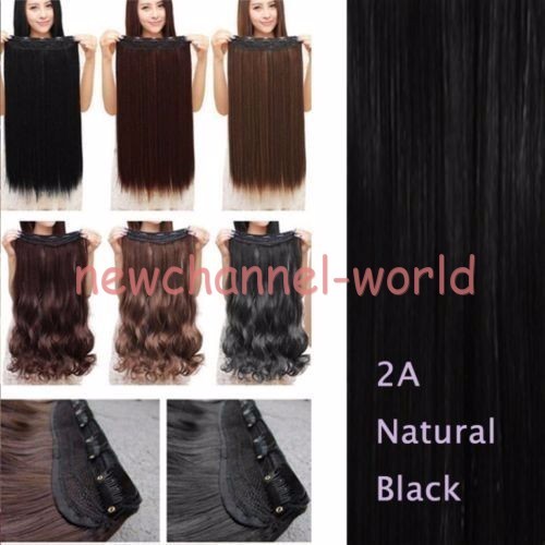 One Piece 5Clips Hairpiece Full Head V-shape Clip in Hair Extensions 17-30inch