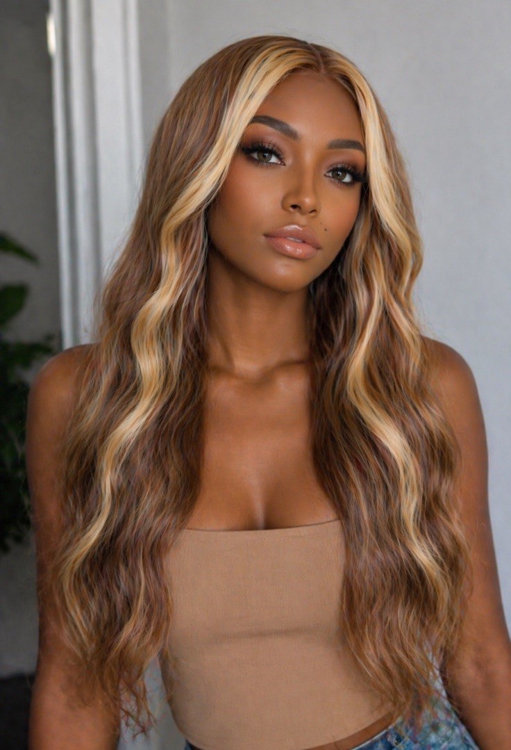 Highlight Blonde 30” 13×4 Body Wave Lace Front Human Hair Wig