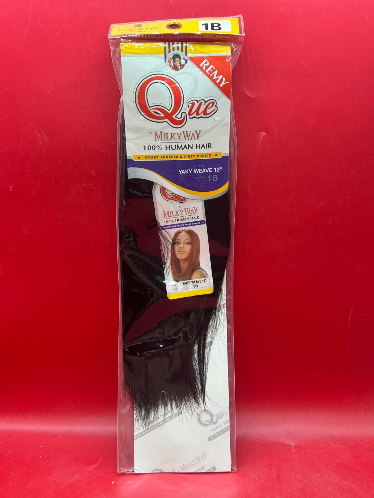 Que REMY MilkyWay 100% Human Hair YAKY Weave- Shade 1B (2 LENGTHS)