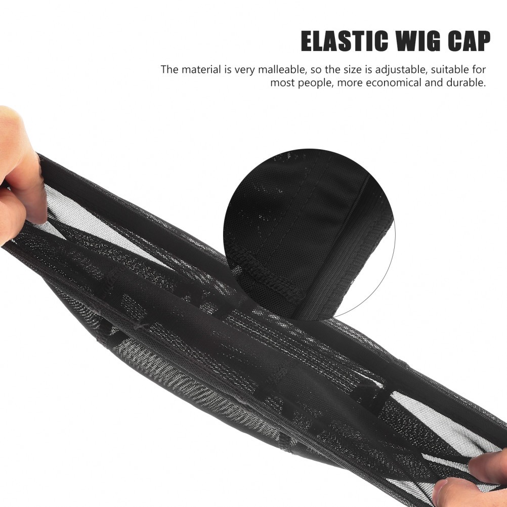 3Pcs Durable Black Wig Caps Elastic Mesh Net for Wig Use Comfortable Headwraps