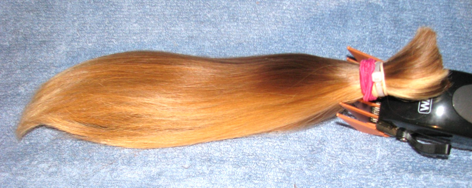 HUMAN HAIR HAIRCUT 12 INCH 2.6oz THICK BLONDE BLEND PONYTAIL REBORN DOLLS T43