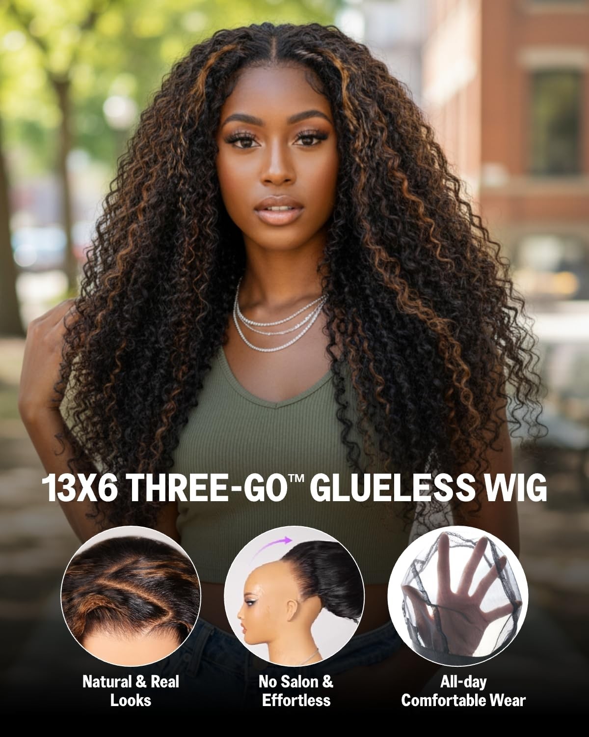 Megalook Hair 13X6 Ombre Deep Wave Lace Front Wigs Human Hair Glueless Wear And