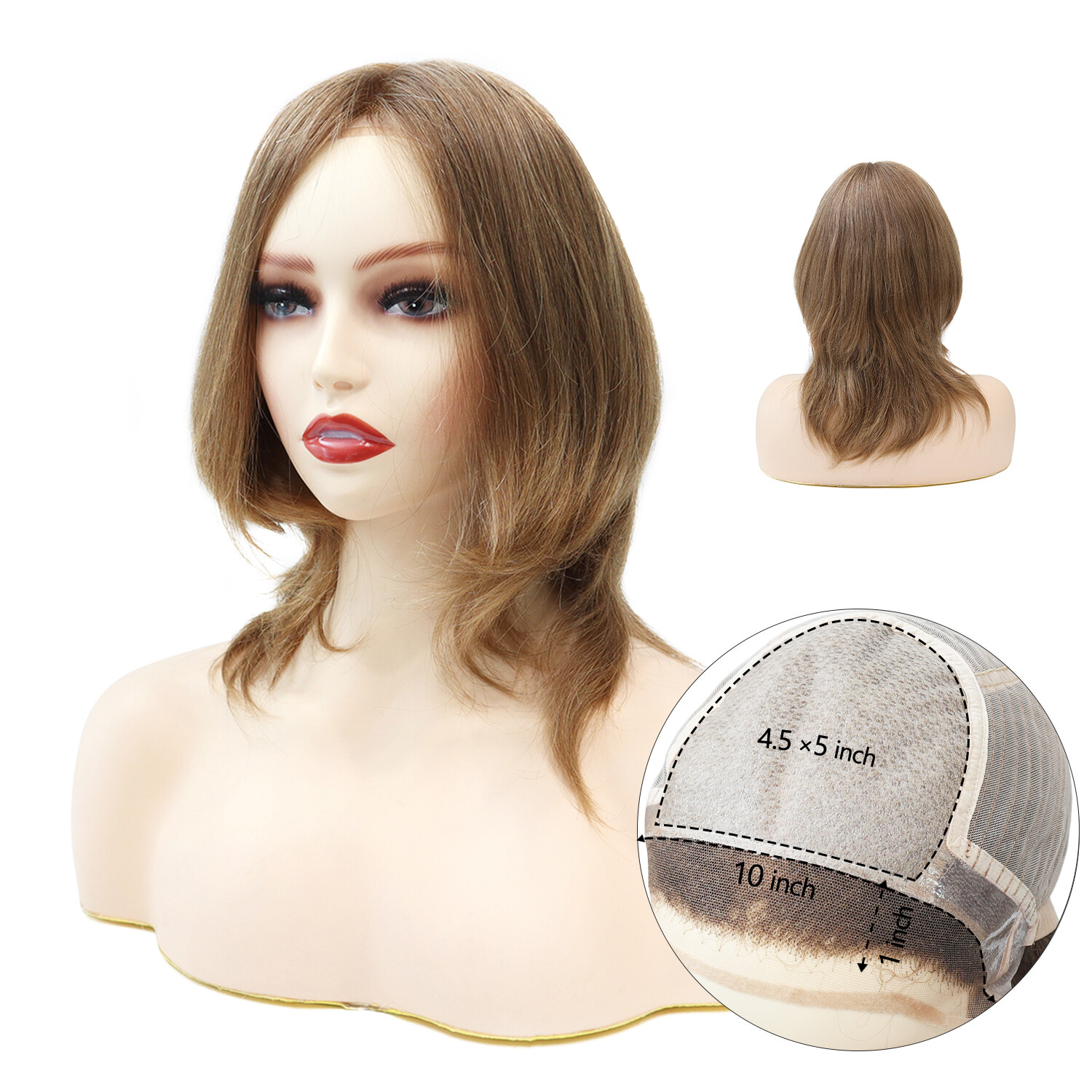 Women Wigs European Virgin Human Hair Systems French Lace Front Injection EW40