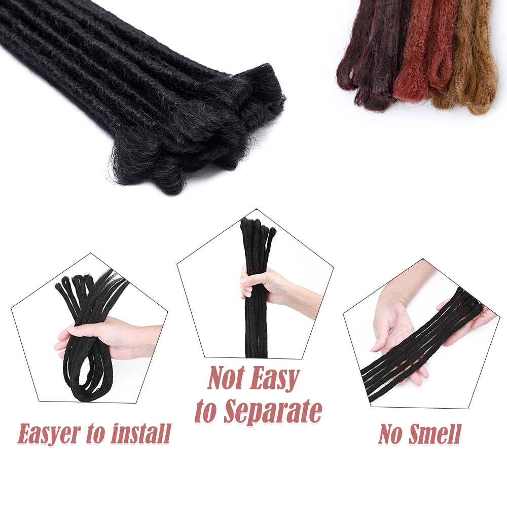 20inch Crochet Dreadlocks Hair Extensions Handmade Hair Natural Real as Human US
