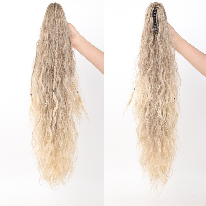 Corn Wave Ponytail Extension Claw Clip 26″ Long Synthetic Women Fluffy