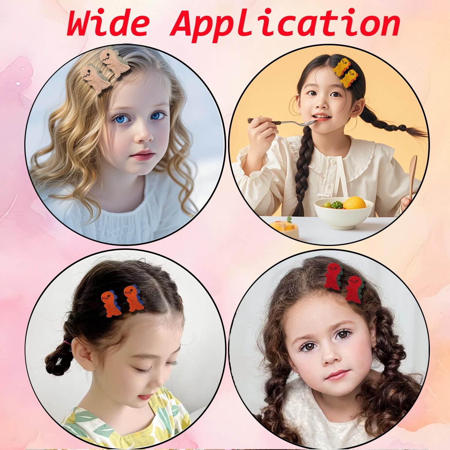 10 Piece Dinosaur Snap Hair Clips, Cute 1 Count (Pack of 10), Mixed Color