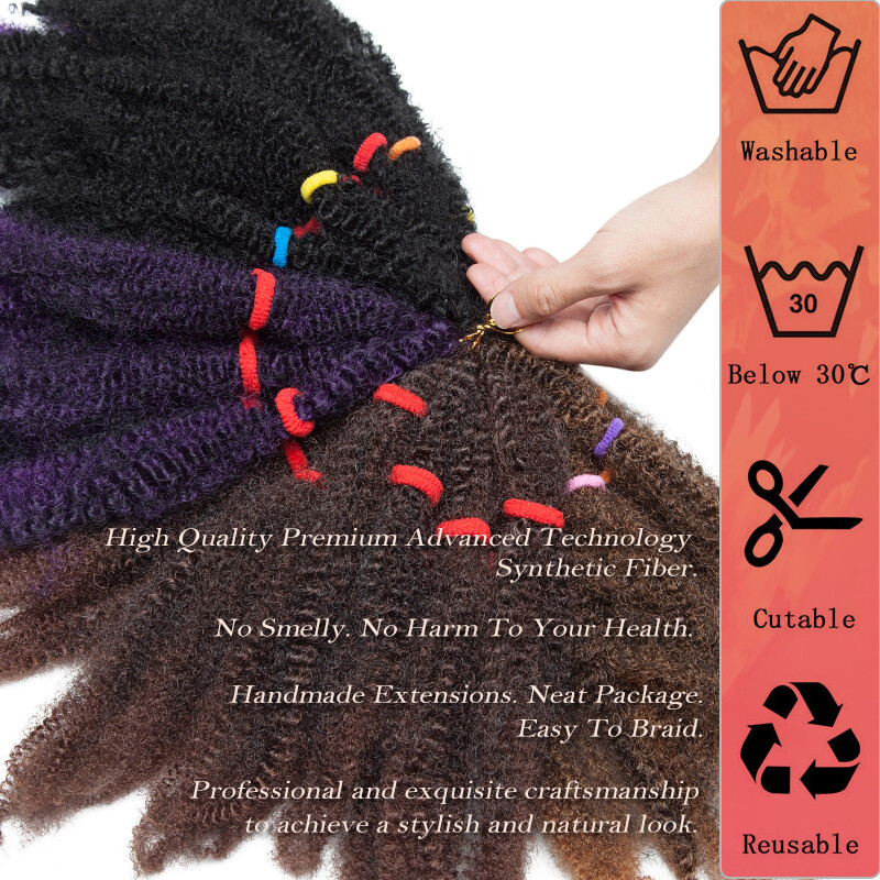 3/5 Bundles Puff Afro Kinky Curly Braids Bulks Braiding Hair Extension As Human
