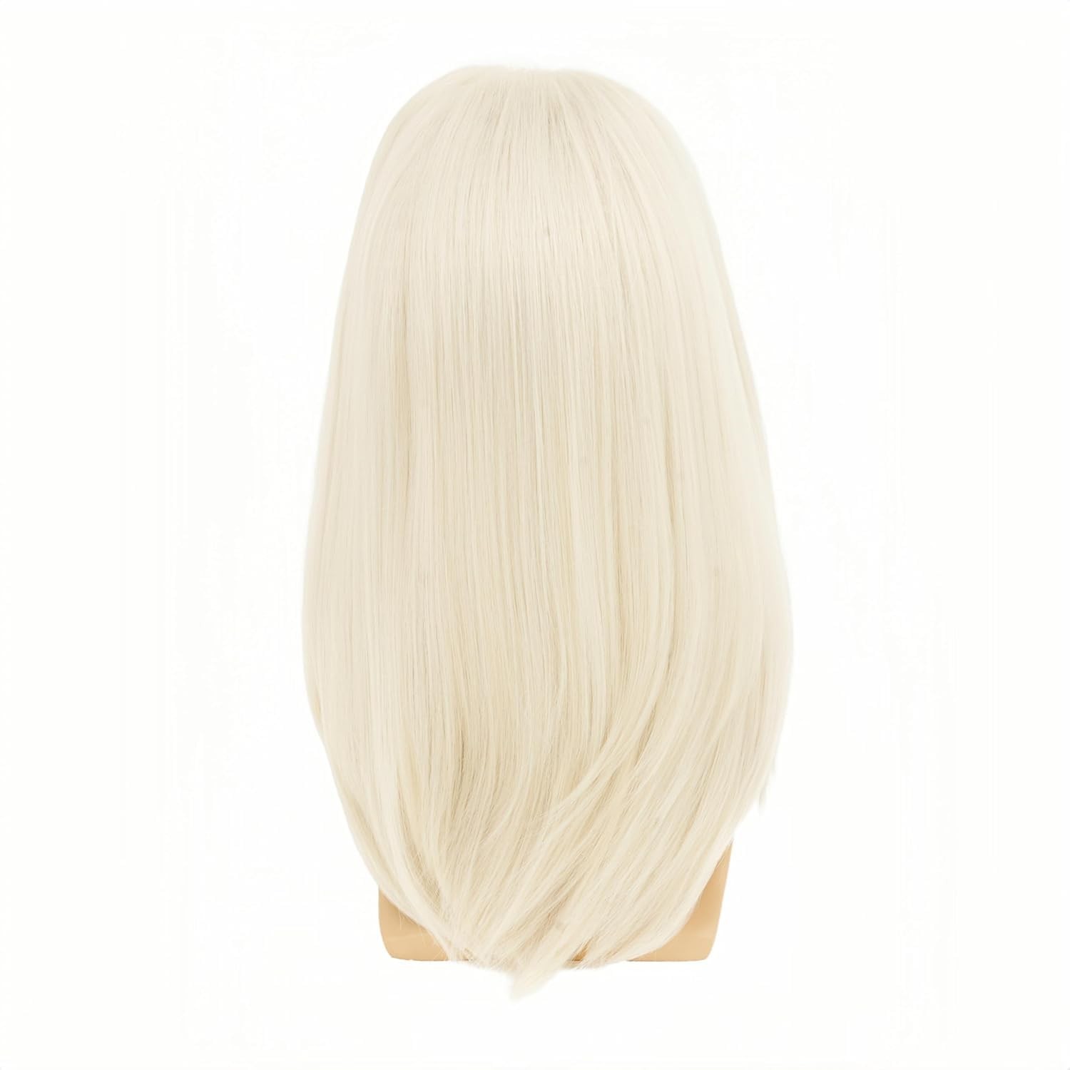 Mens Long Hair Wig Platinum Blonde Straight Middle Part Heat Resistant Men Wi…