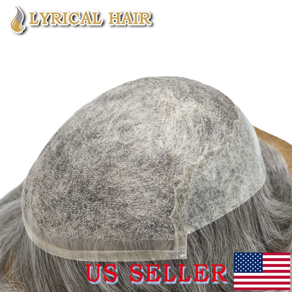 Lyrical Hair Mens Toupee Lace Front Human Hair Thin PU Skin Natural Hair System