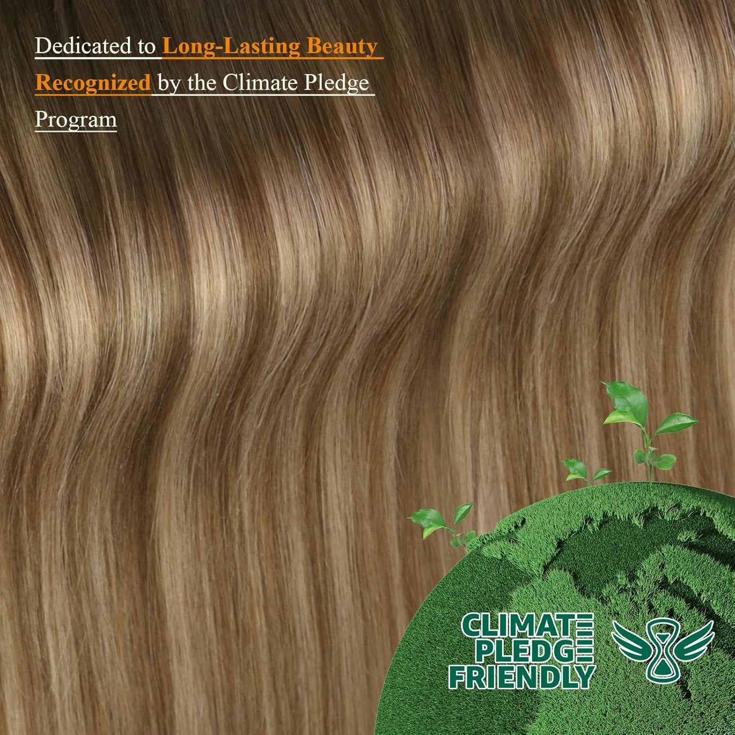 Easyouth CLIP-IN 14″ Dark Brown Fading – Caramel Human Hair Extensions CP 4-4-27