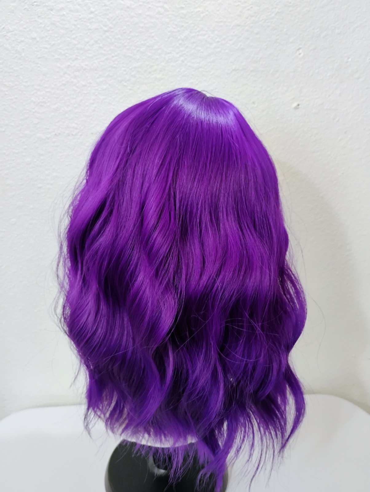 Batisi Dark Purple Wave Synthetic Hair Fiber Bangs Wig Cosplay Halloween New