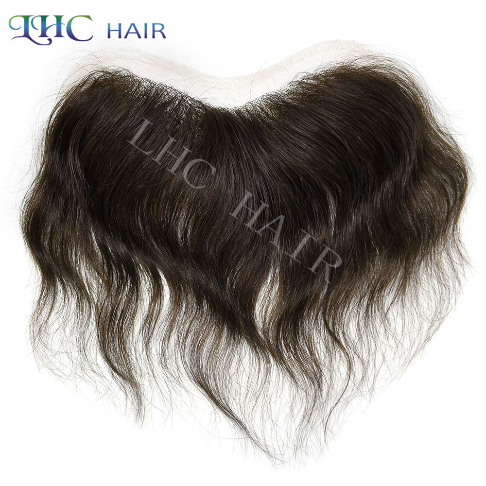 Mens Frontal Swiss Lace Hairpiece for Receding Hairline Natural Human Hair 4×18