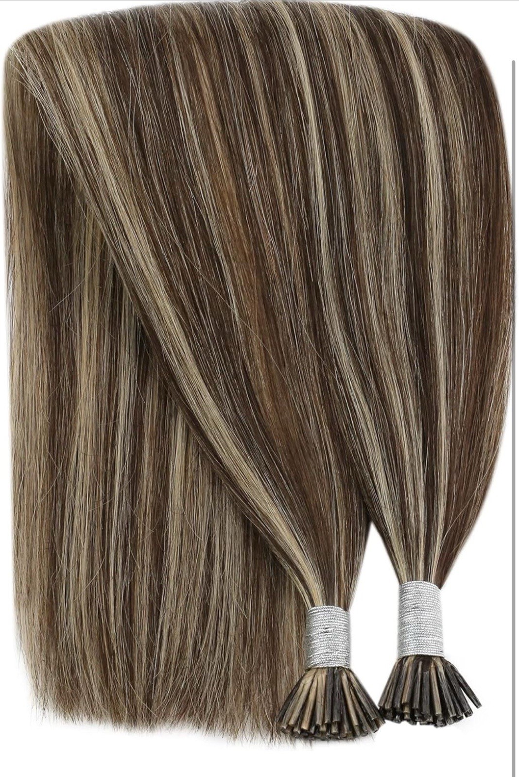 YoungSee I Tips Hair Extensions Brown Itip Hair 18 Inch 50g Brown W/Blonde