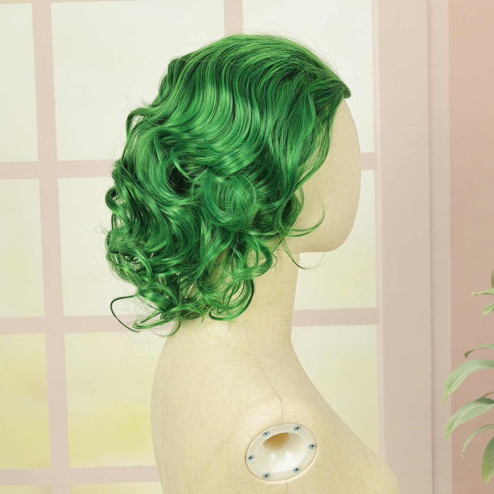 Queentas Short Green Wig For Men Clown Wigs For Men 70S 80S Mens Cosplay