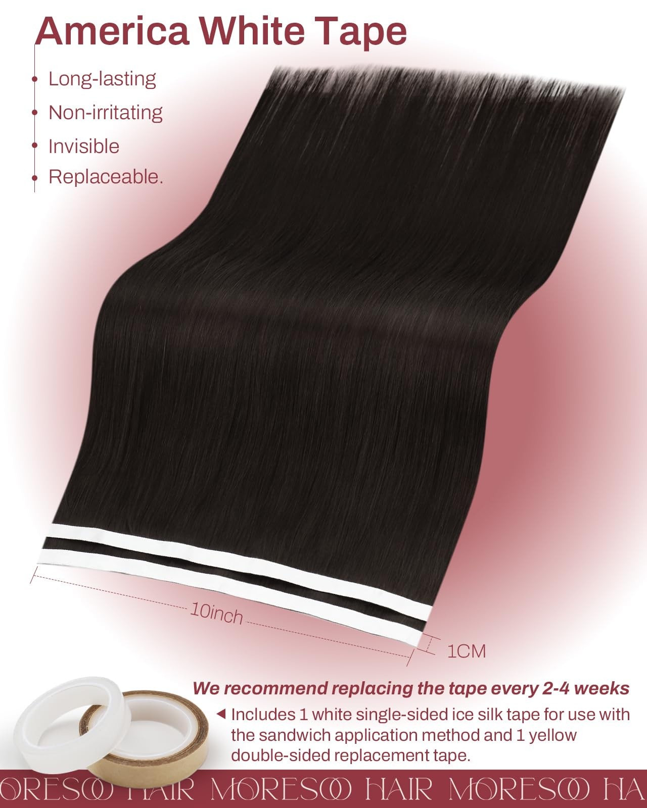 Tape in Weft Human Hair Extensions 16 Inch 65g Dark Brown – Invisible PU