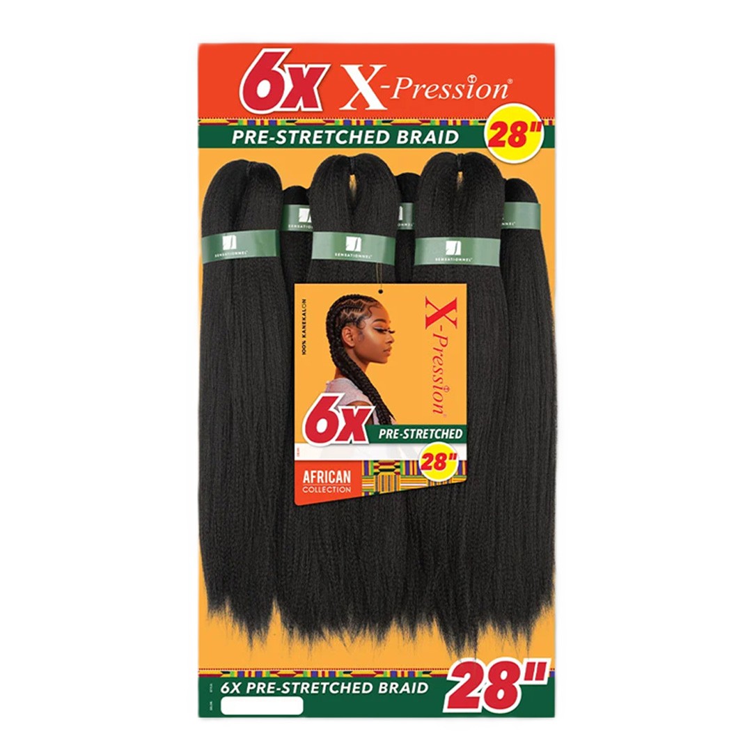 Sensationnel Synthetic X-pression 100% Kanekalon – 6x Pre-stretched Braid 28″