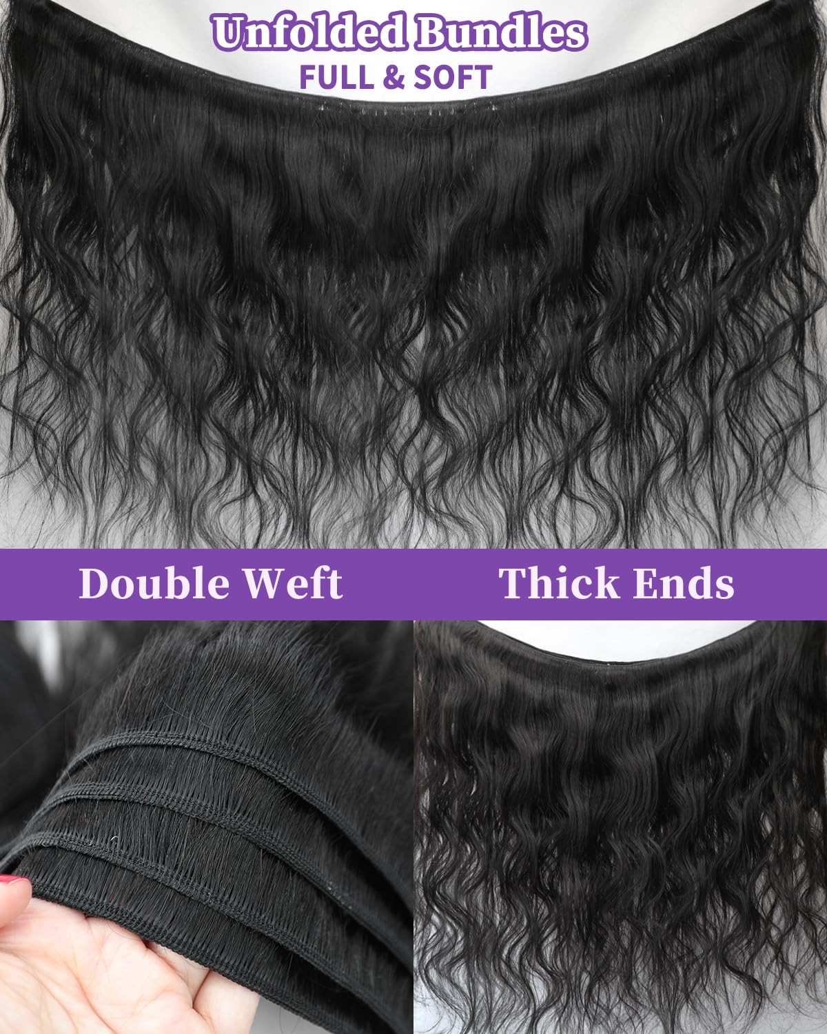 Body Wave Bundles Human Hair 24 Inch 12A Human Hair Bundles Real 100% Raw Unproc