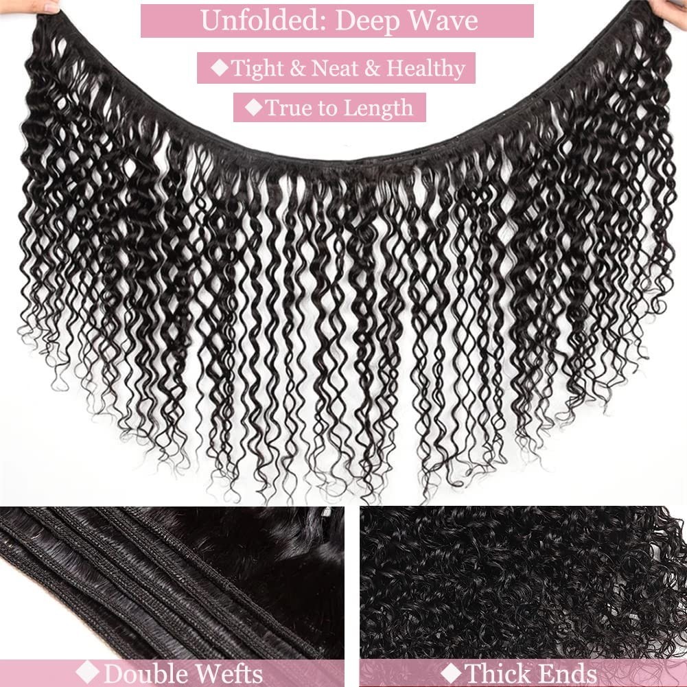 Elegant Deep Wave 26 Inch Bundle with Styled Versatility – Wig Cap Included