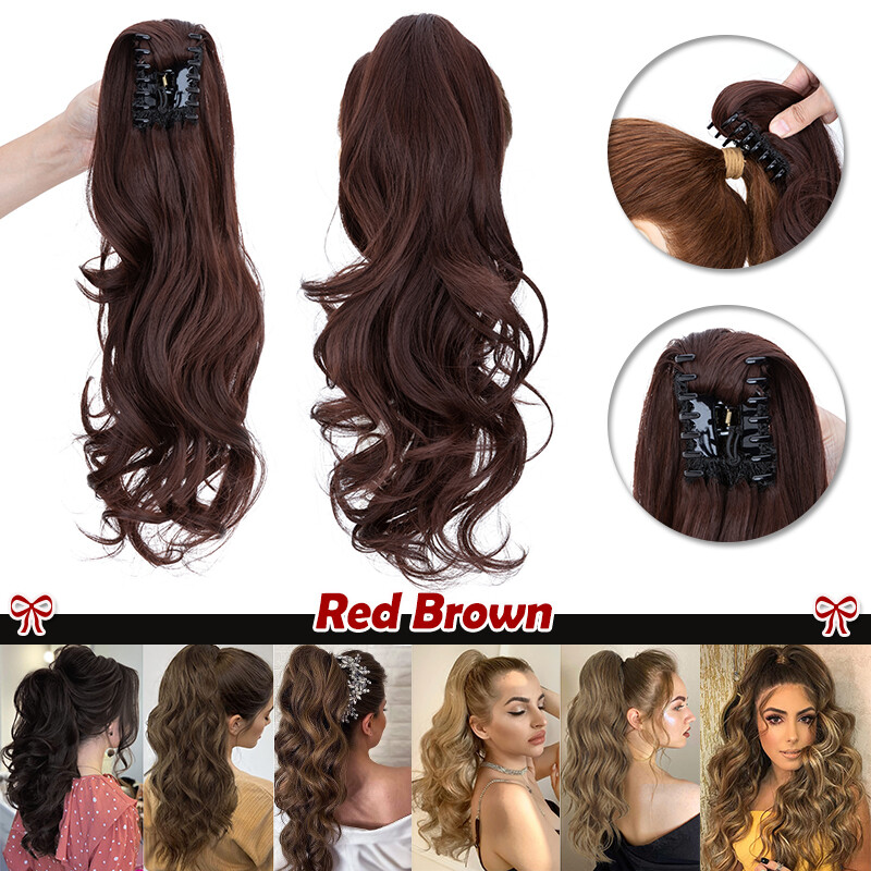 30INCH CORN WAVE PONYTAIL Claw on Pony Tail Hairpiece Clip in Hair Extensions US