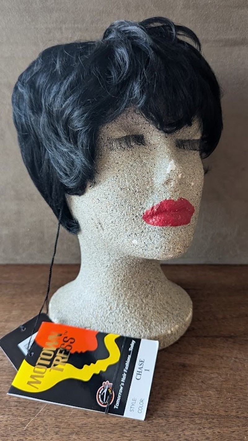 Motown Tress Wig, Style Chase, Color 1, Iron Safe to 400, Short, Adjustable, NWT