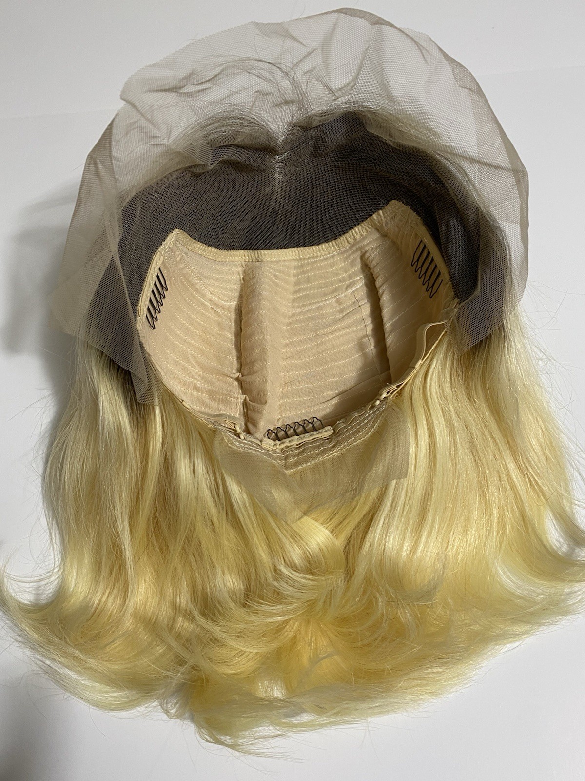 12 Inch Ombre Blonde 13×4 HD Lace Front Wig Human Hair Bob Pre-Plucked Med Large