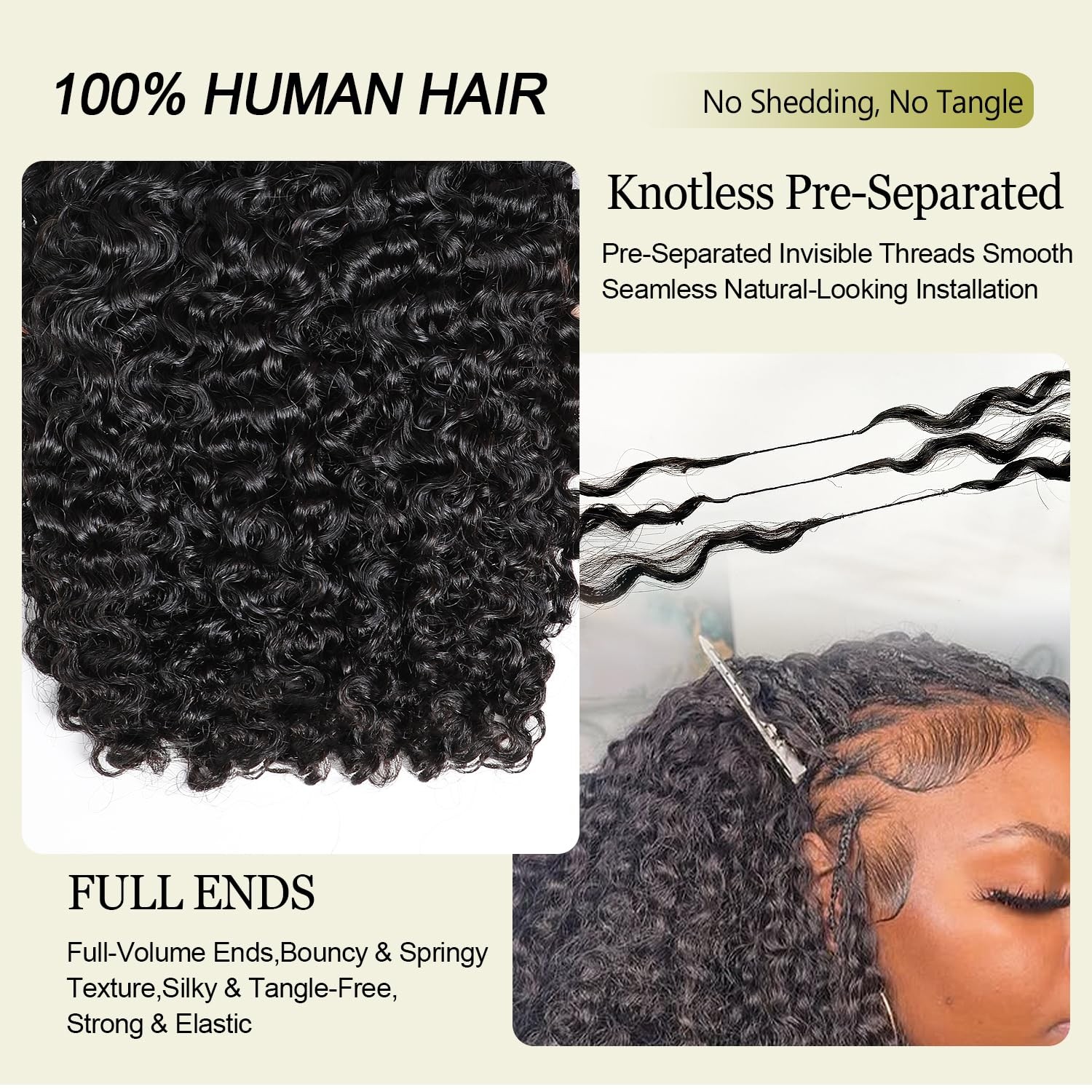 Lemoda Burmese Curly Feather Human Crochet Hair Extensions 14 Inch 120G Human