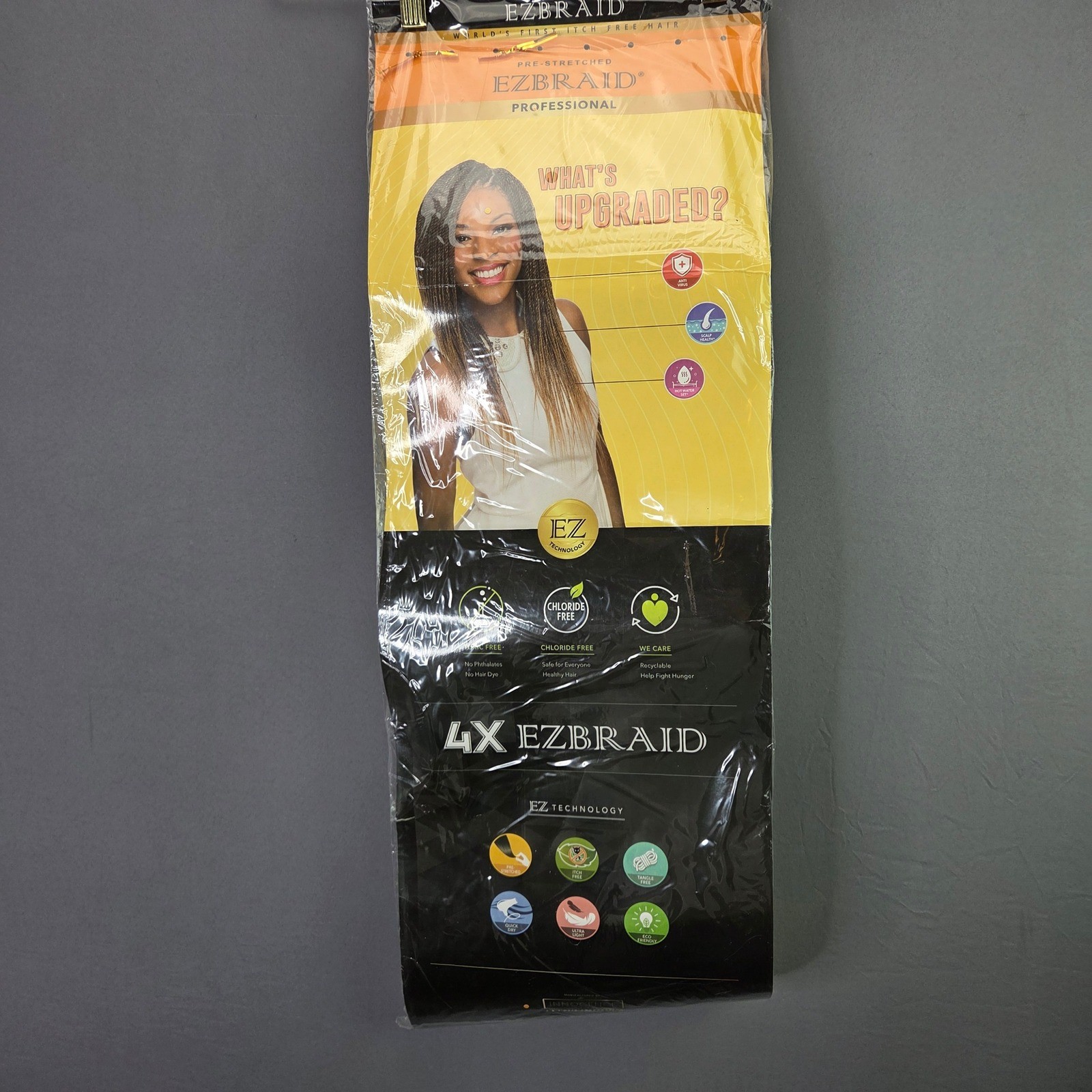 EZBRAID 4X Pre-Stretched Braiding Hair Spetra Fiber 25in Brown Itch Free NEW