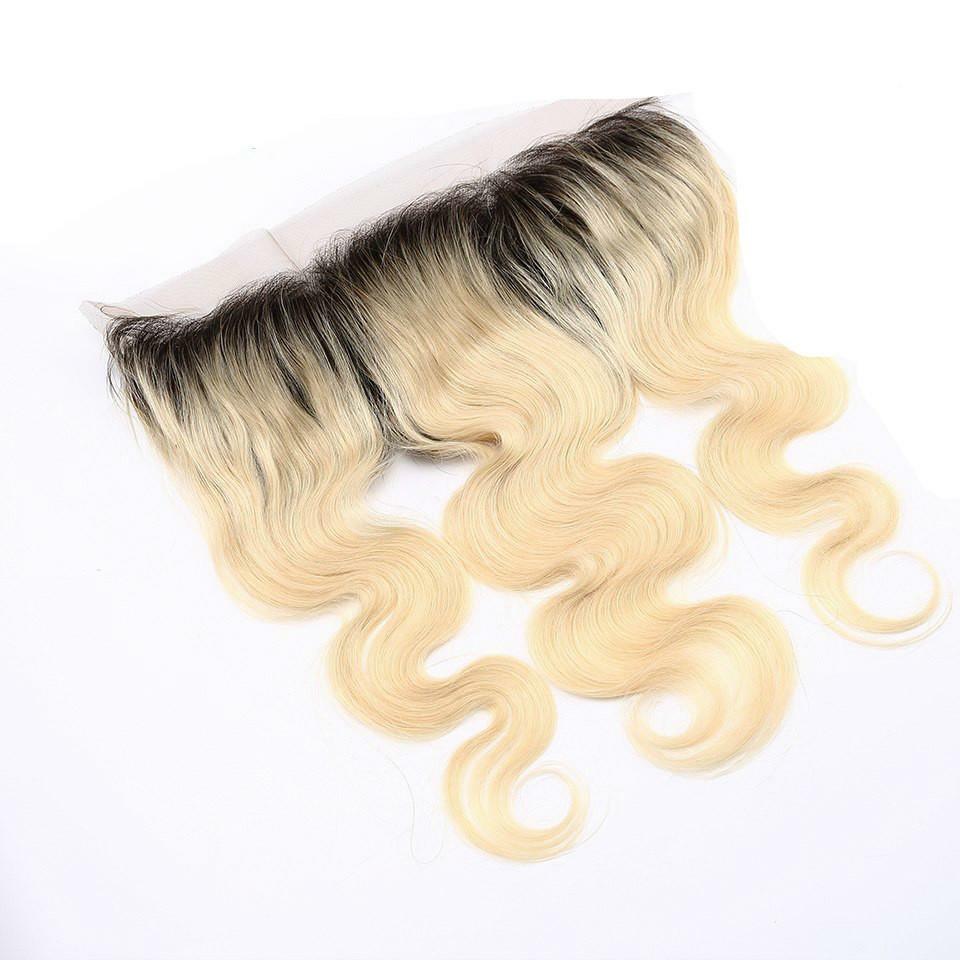1B/613 Ombre Honey Blonde Body Wave Human Hair 13×4 Lace Frontal