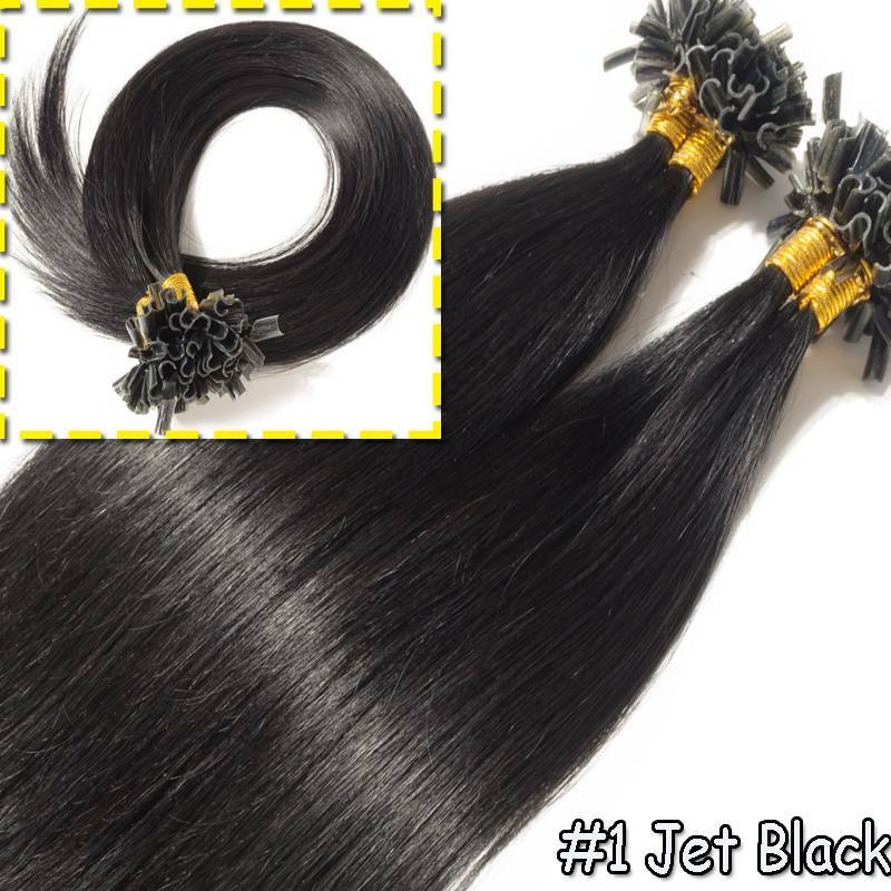 1G Pre Bonded U Tip Keratin Fusion 100% REAL Natural Human Hair Extensions AAAA+