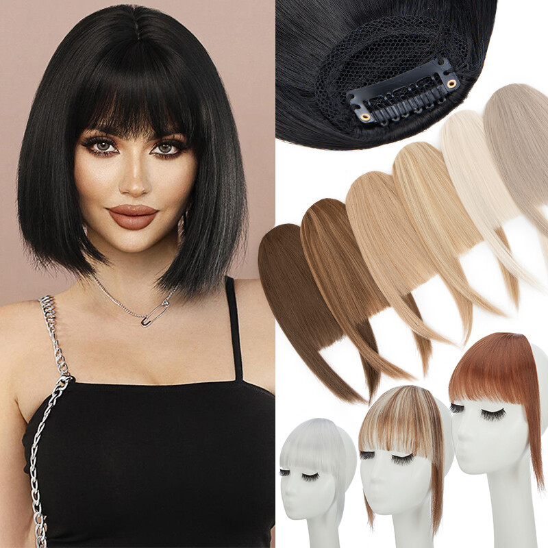 100% Natural Fringe Bangs Clip In Hair Fake Extension Real as Human French Thick