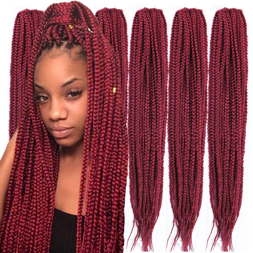 Mayloss 6 Packs/Lot 14/18/24/30 Inch 1Cm 20 Strands/Pack Thin 3X Braid Crochet