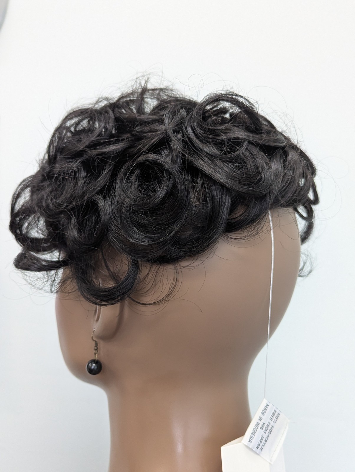 Synthetic Pull Through Wiglet Hairpiece Snap In Color Off Black #1B