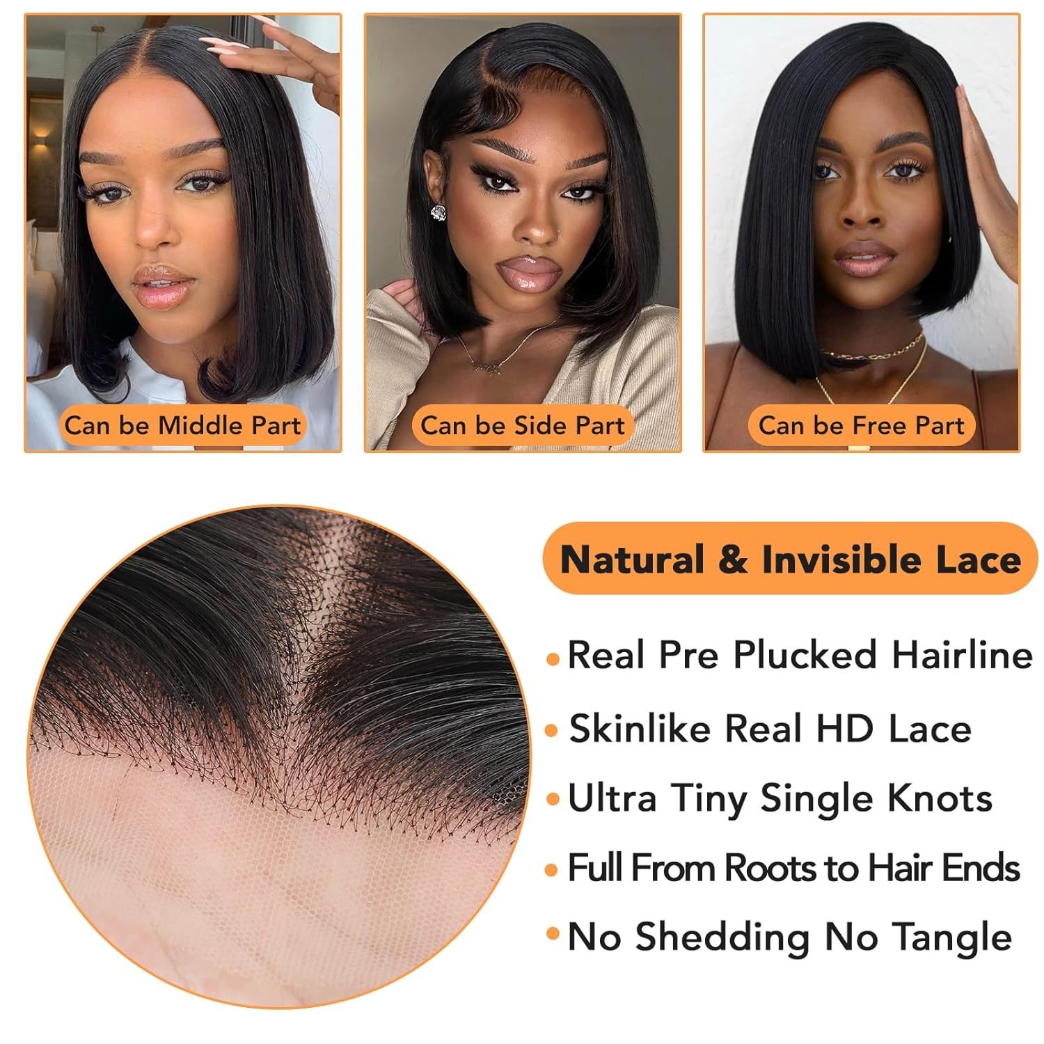13×4 Lace Front Bob Wigs Human Hair Short Straight Bob Lace Frontal Wigs