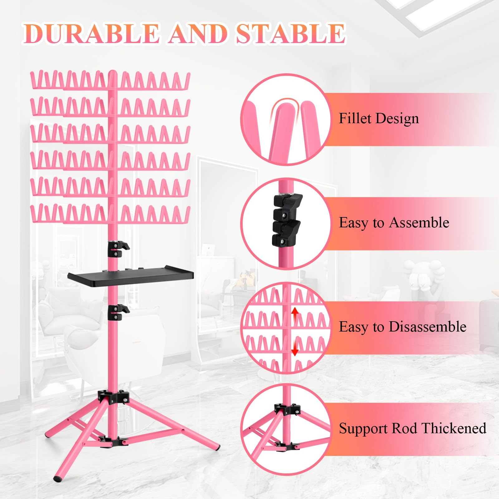 Braiding Hair Rack Height Adjustable 144 Pegs Braiding Rack Hair Extension Ho