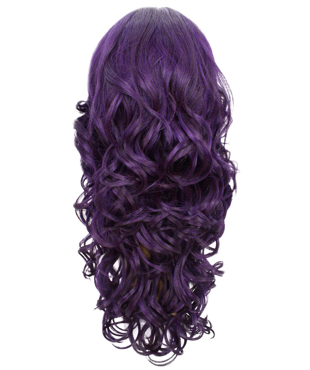 LUXLUXE Kendra Wavy 24.5″ Long 13×2.5 Hand-Tied Lace Front Wig, Violet Blend