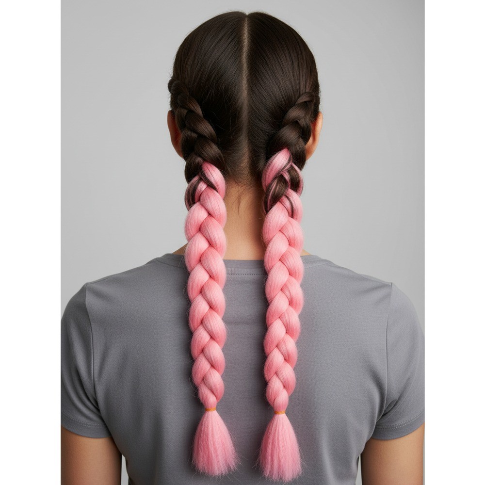 4Pcs 24″ Colored Braiding Hair Extensions +24Pcs Multi-color Hair Rope for Women