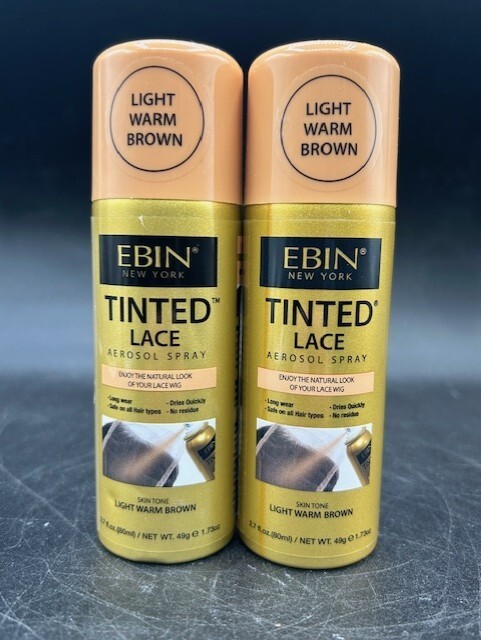 LOT OF 2 – EBIN NY Tinted Lace Spray Light Warm Brown 2.7oz NEW