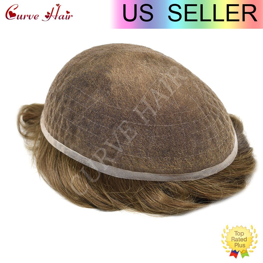 Full Lace Men Hair Systems Nautral Hairline Mens Toupee Hair Piece Men Wig Units