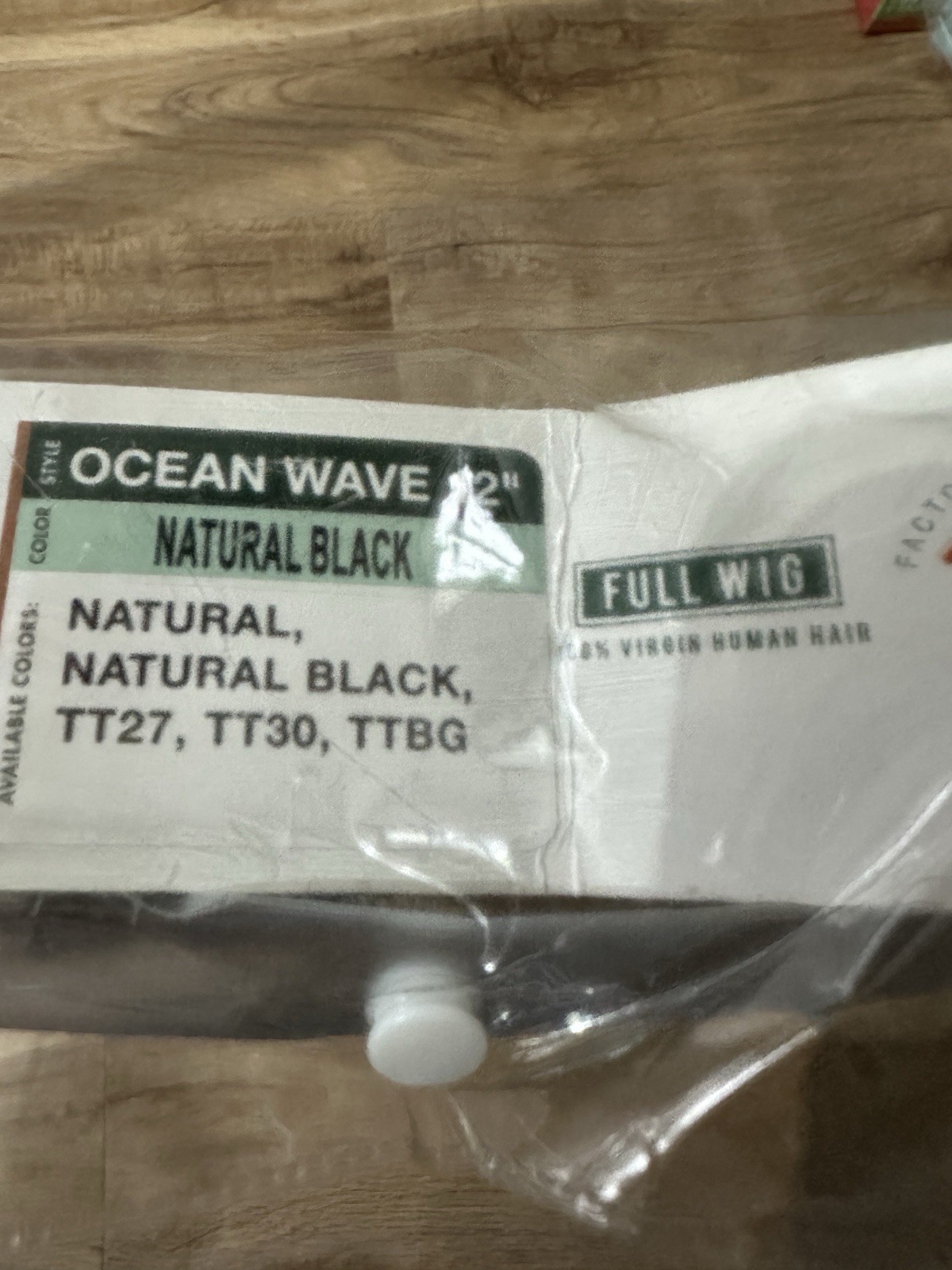 Sensationnel 100% Virgin Human Hair Full Wig 10A Ocean Wave 12 Inch Nat Black