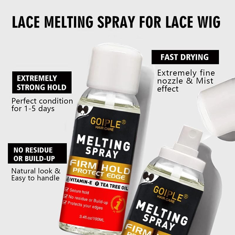 Hair Extension Adhesive Spray Kit Lace Front Wig & Closure Glue, No Melt