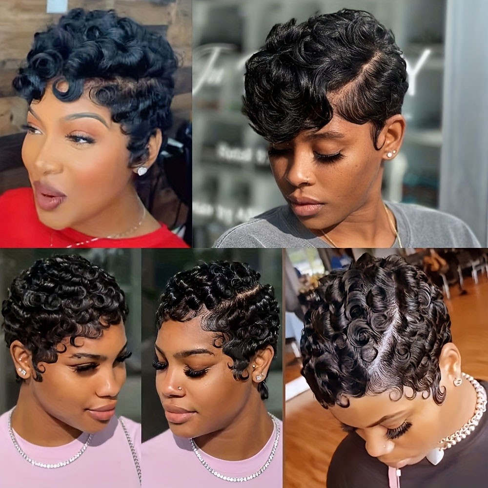 Short Pixie Cut Wig Human Hair For Women 250% Density Glueless Easy Wear 6 Inch