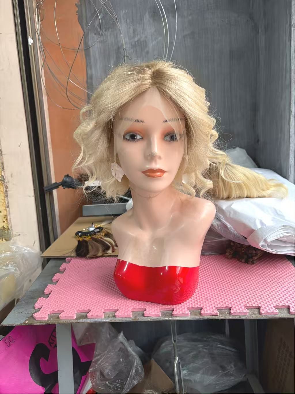 Short Bob Ombre White Blonde Lace Front Wigs 100% Human Hair Wigs for Women
