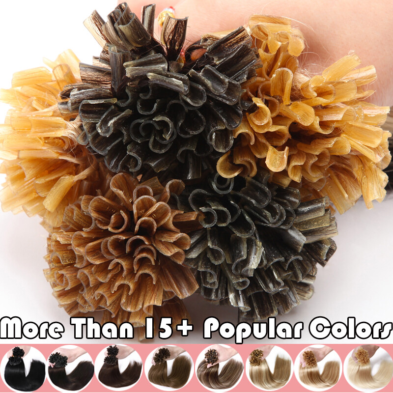 Russian Remy U Nail Tip Human Hair Extensions Keratin Pre Bond THICK Highlight