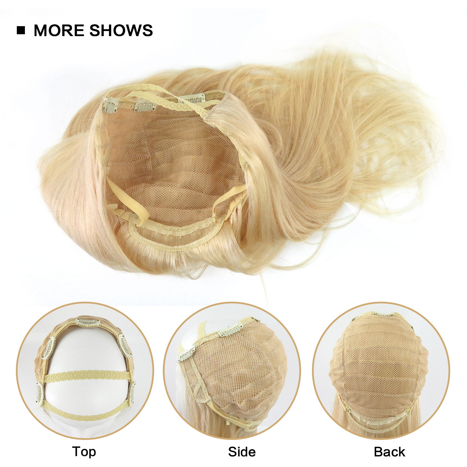 Long U Shape Glueless 100% Real Human Hair Machine 3/4 Weft Cap Wig Highlights