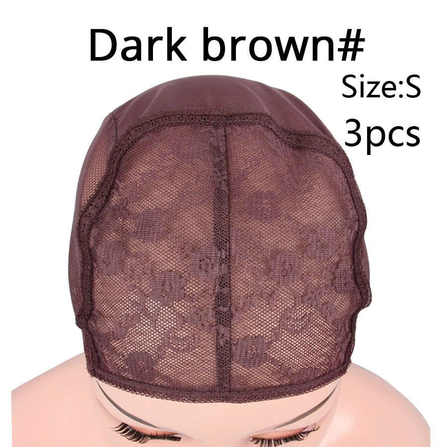 Adjustable Lace Wig Caps Invisible Mesh Weaving Hairnets With Strap 3 Pcs/Lot