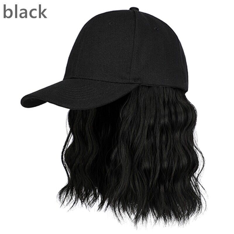 Women Baseball Cap Wig Hairpiece with Short Curly Hair Adjustable Casual Hat
