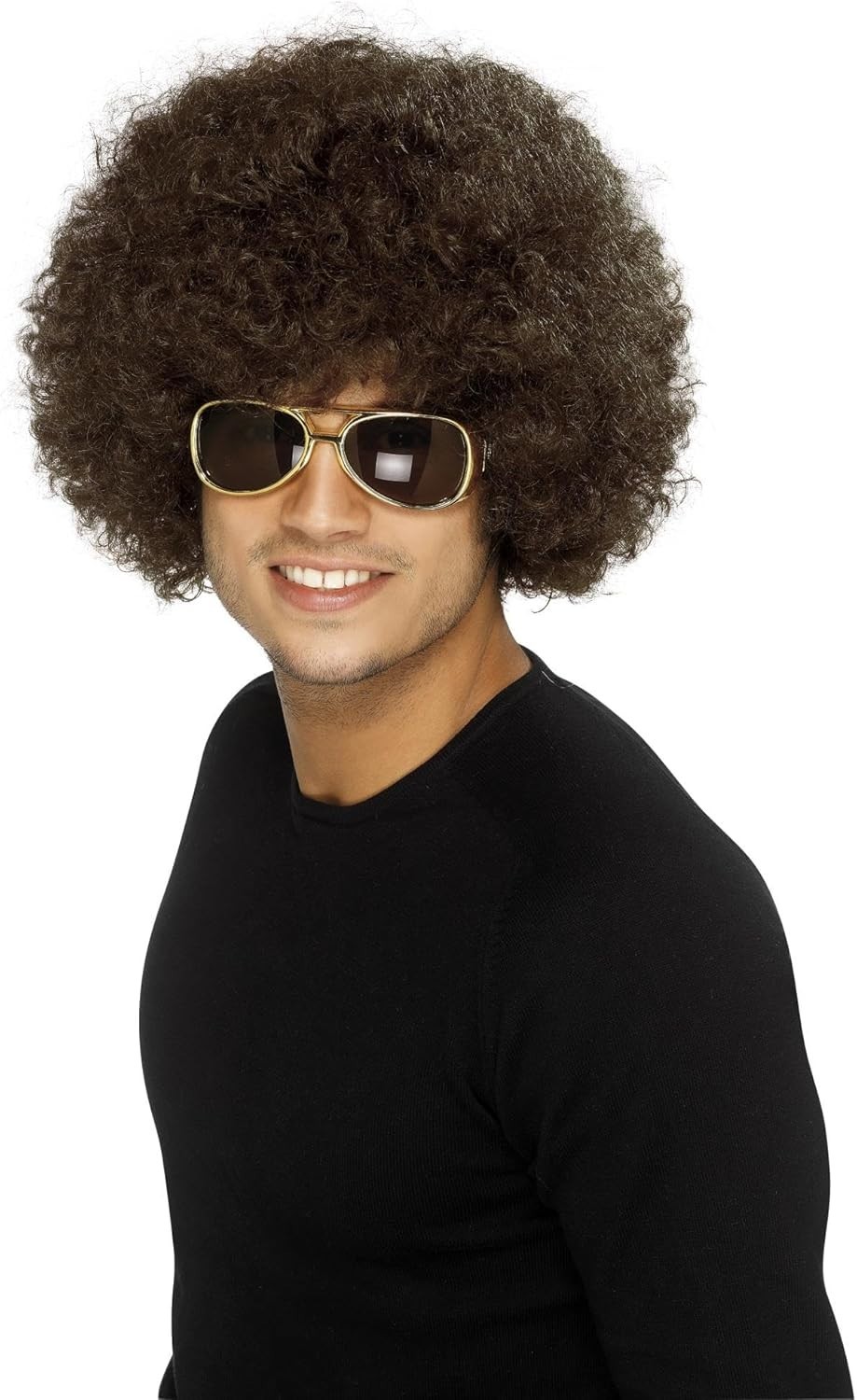 Transform Your Look with Smiffy’s Women’s 60s Brown Afro Wig – Hand Washable