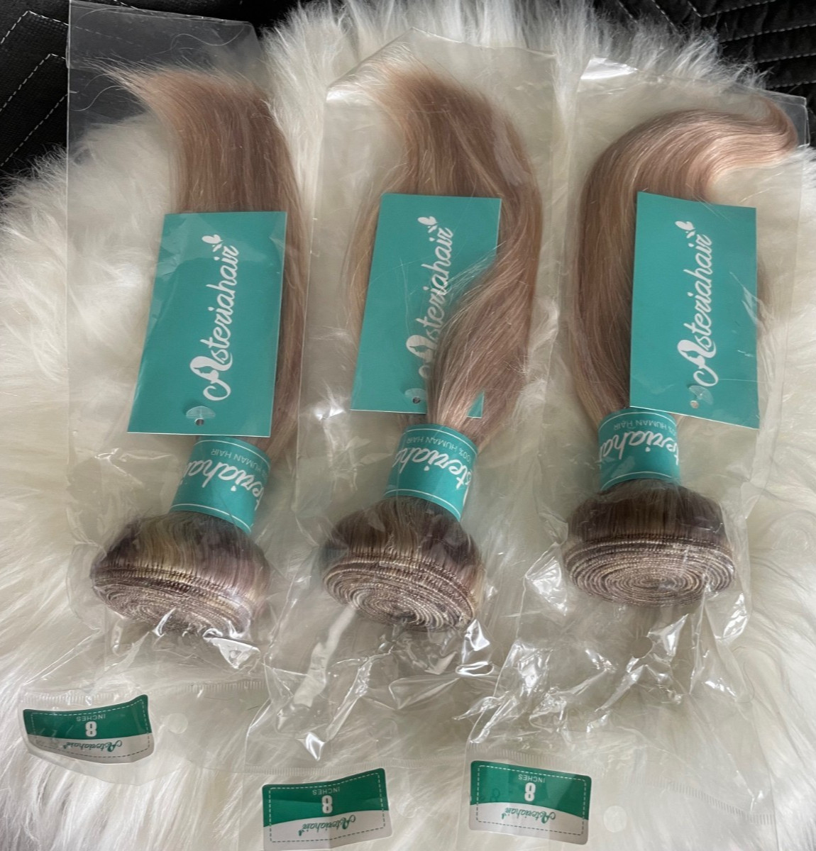 Platinum Ash Blonde 613 Straight 8″ Human Hair 6 Bundles with 13×4 HD Closure